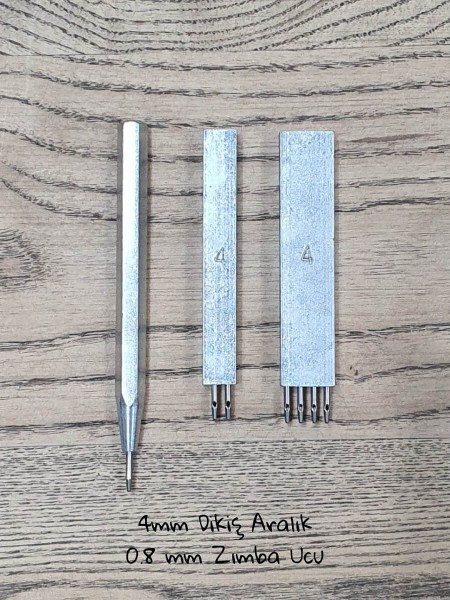 4mm Aralıklı - 0.8mm Zımba Uçlu - Tekli 2li ve 4lü Delme Set