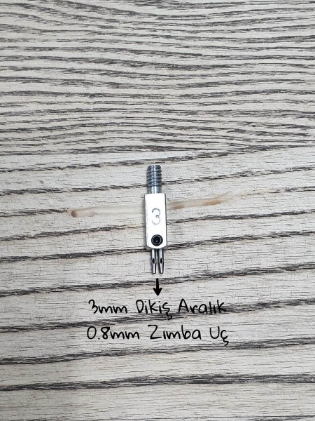 Tulumbaya Uyarlı 0.8mm Zımba Uçlu 3mm Aralıklı 2li Delme